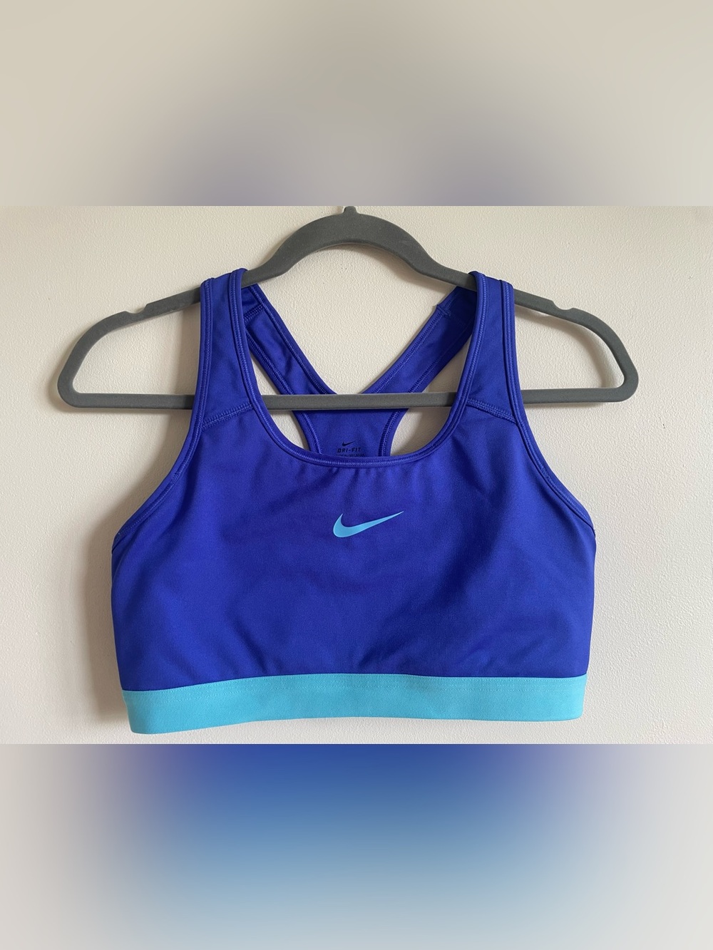 Nike Dri-FIT Sports Bra | Blue & Aqua | Size Large